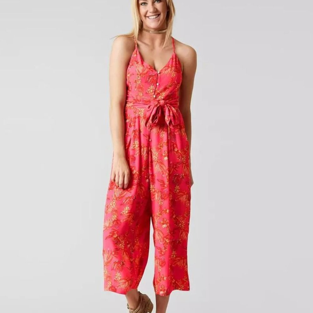 NWT Free People Hot Tropics Floral Jumper | Pink Yellow | Size 2